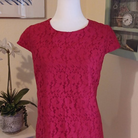 Tommy Hilfiger Red Lace Dress. Holiday Perfect. Lace. - Picture 3 of 12